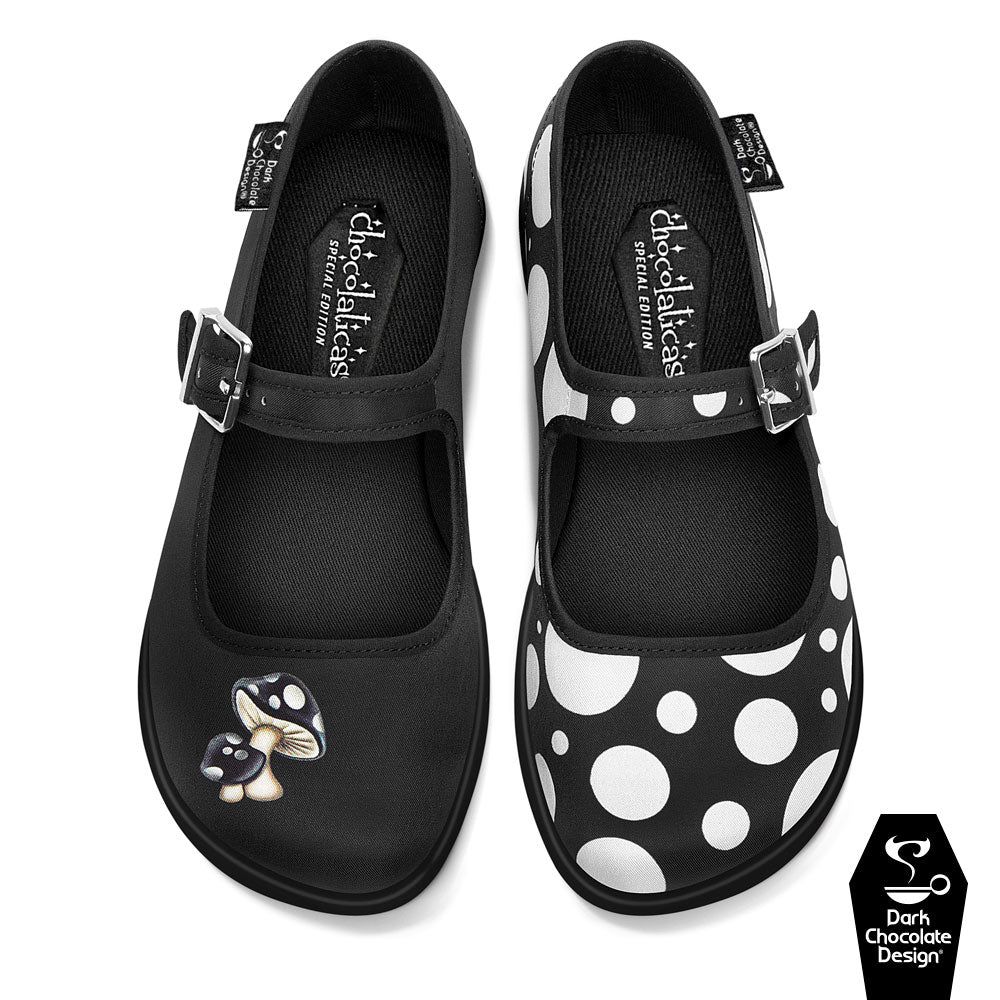 Chocolaticas BLACK MOOSH Women s Mary Jane Flat Retro Eclectic