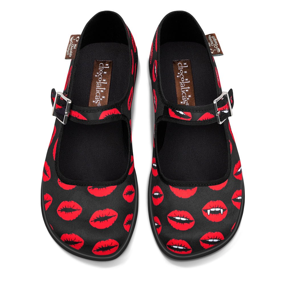 Chocolaticas KISS ME Women s Mary Jane Flat Retro Eclectic