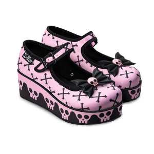 Chocolaticas® PINK BONES Femmes Mary Jane Plateforme