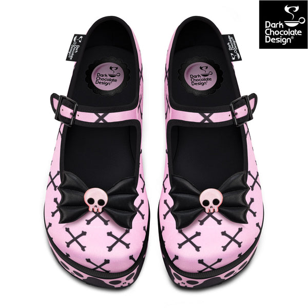 Chocolaticas® PINK BONES Femmes Mary Jane Plateforme