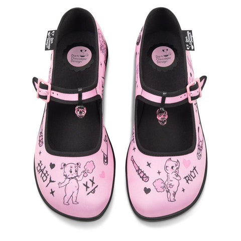 Chocolaticas® BABY RIOT Mary Jane pour femmes - Chaussure plate - Rétro éclectique