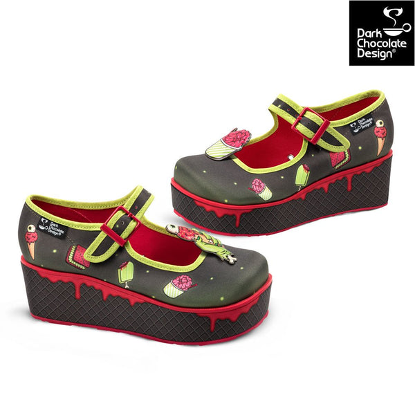 Chocolaticas® BRAIN FREEZE Women's Mary Jane Platform - Retro Eclectic