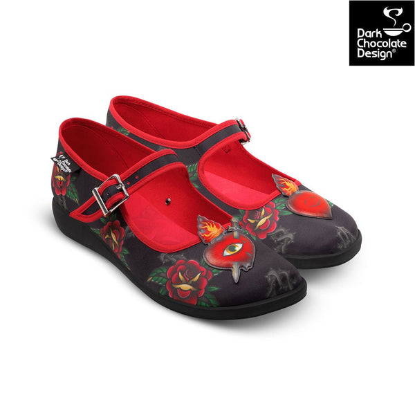 Chocolaticas® HEART Women's Mary Jane Flat - Retro Eclectic