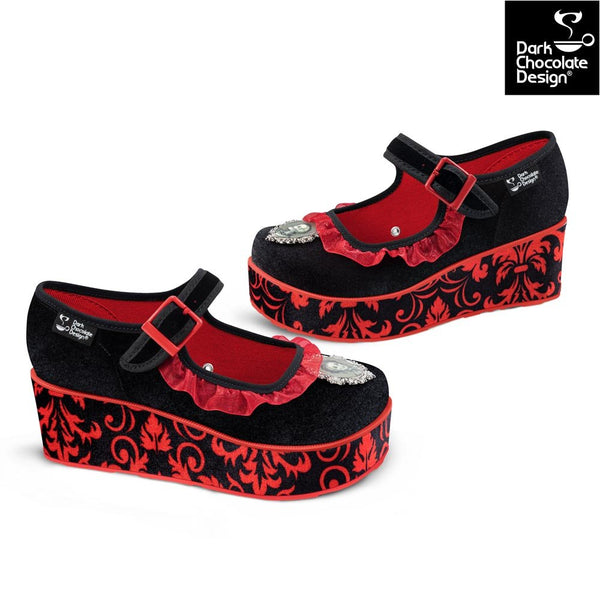 Chocolaticas® MEMENTO MORI Women's Mary Jane Platform - Retro Eclectic