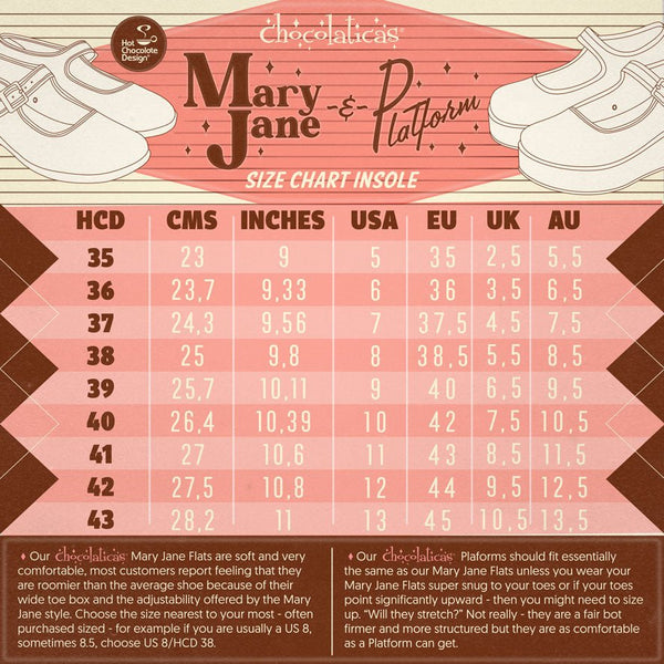 Chocolaticas® MOOSH RED Mary Jane pour femmes - Chaussure plate - Rétro éclectique