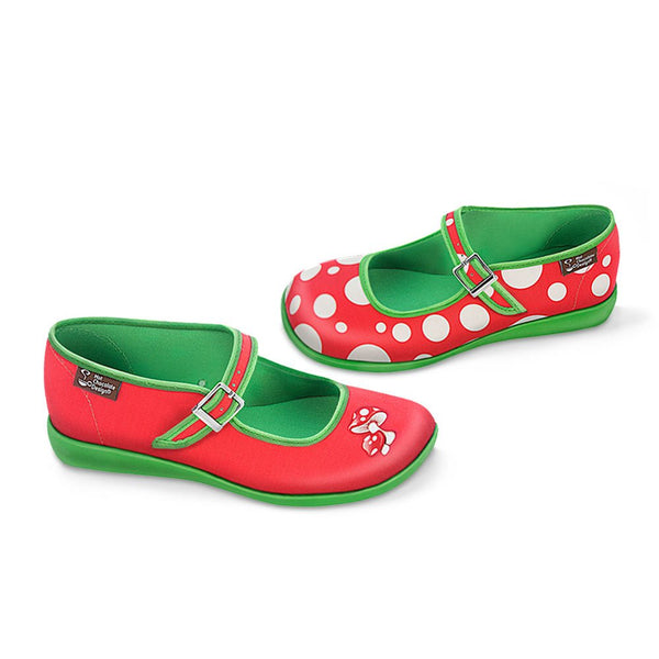 Chocolaticas® MOOSH RED Women's Mary Jane Flat - Retro Eclectic