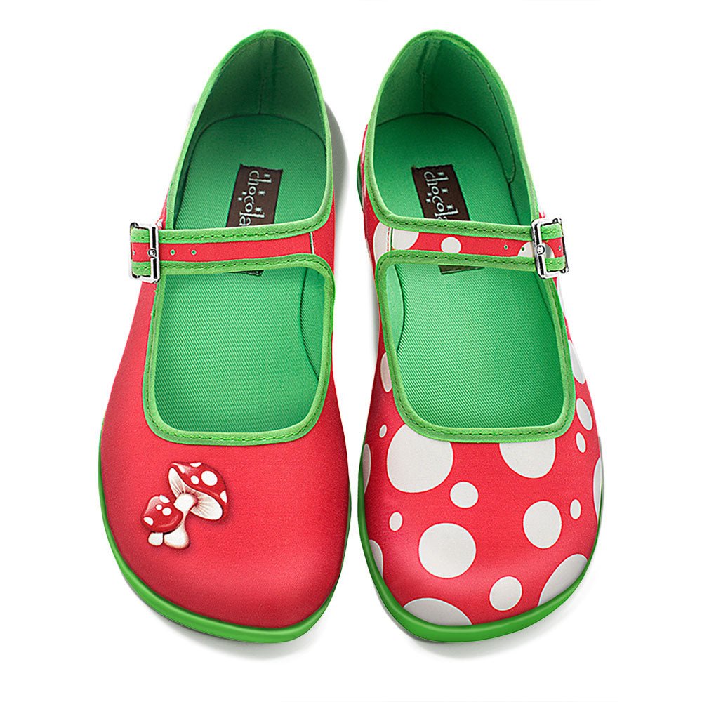 Chocolaticas® MOOSH RED Women's Mary Jane Flat - Retro Eclectic