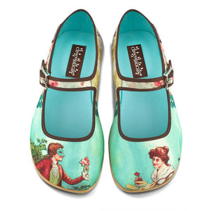 Chocolaticas® POESIA CORTESANA Women's Mary Jane Flat - Retro Eclectic