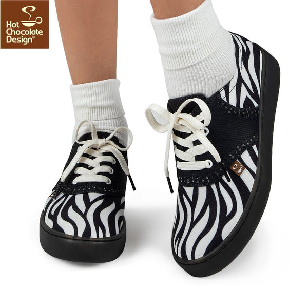 Chocolaticas® SADDLE ZEBRA Sneakers - Retro Eclectic