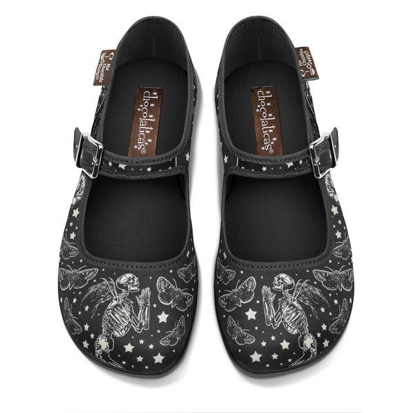 Chocolaticas® Fallen Angels Women's Mary Jane Flat - Retro Eclectic